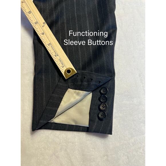 Paul Stuart 43L 36x32 Gray Multi-Stripe Flannel 2 Piece Suit Super 150s - Picture 7 of 16